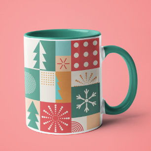 Mug Fêtes de Noël Géométriques modernes