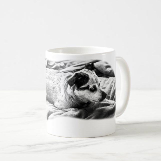 Mug Feu Terrier sur couverture hivernale (Devant droit)