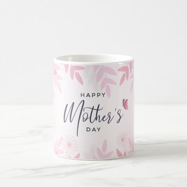 Mug Feuillage rose et papillons (Centre)