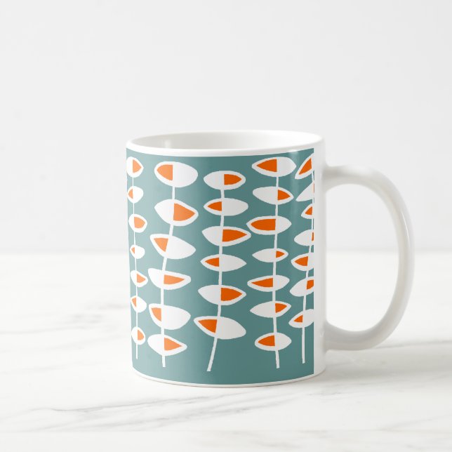 Mug Feuille alternative - Blanc et orange sur vert 669 (Droite)