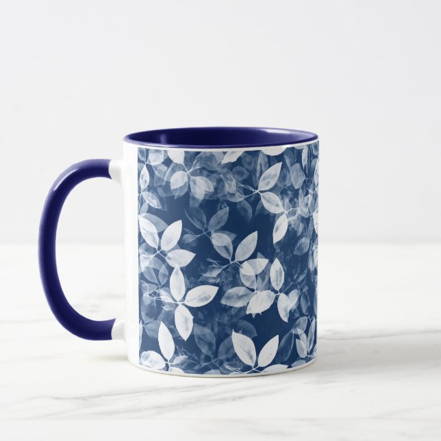 Mug Feuille bleue Cyanotype Impression (Gauche)