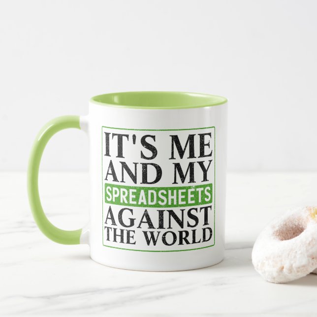 Mug Feuille comptable Drôle Drôle Dire café (Avec donut)