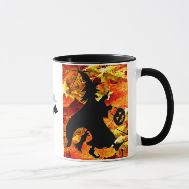 Mug Feuille de sorcière et d'automne de Halloween (Droite)
