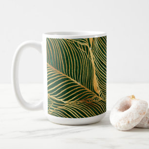 Mug Feuille d'or Forêt verte Élégant Motif