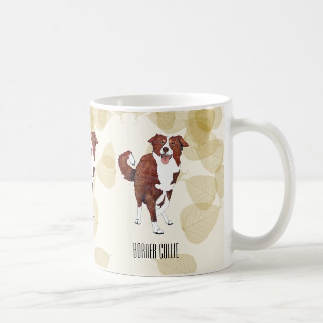 Mug Feuille rouge de border collie Tan (Droite)