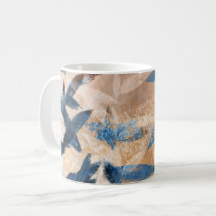Mug Feuilles à couche Abstraite - Bleu et Neutre