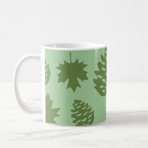 Mug Feuilles automnales et cônes de pin dans les tons 
