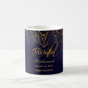 Mug Feuilles Bleu et Or
