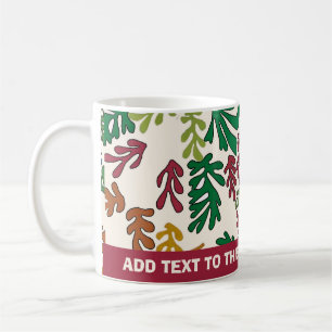 Mug Feuilles colorés Abstraits, ajouter du texte,
