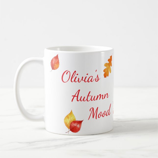 Mug Feuilles d'aquarelle d'automne - Cadre d'automne p (Gauche)