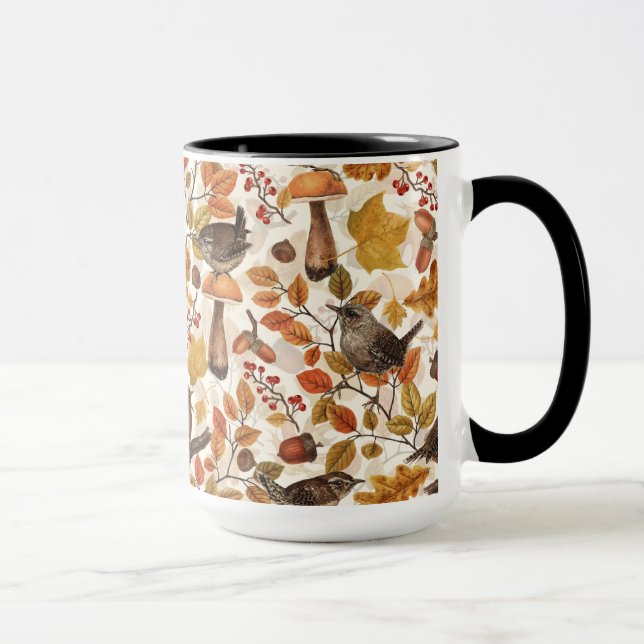 Mug Feuilles d'automne, baies, champignons et fleurs (Droite)