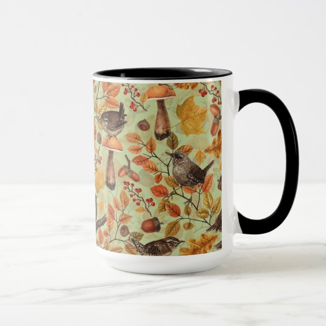 Mug Feuilles d'automne, baies, champignons et fleurs (Droite)