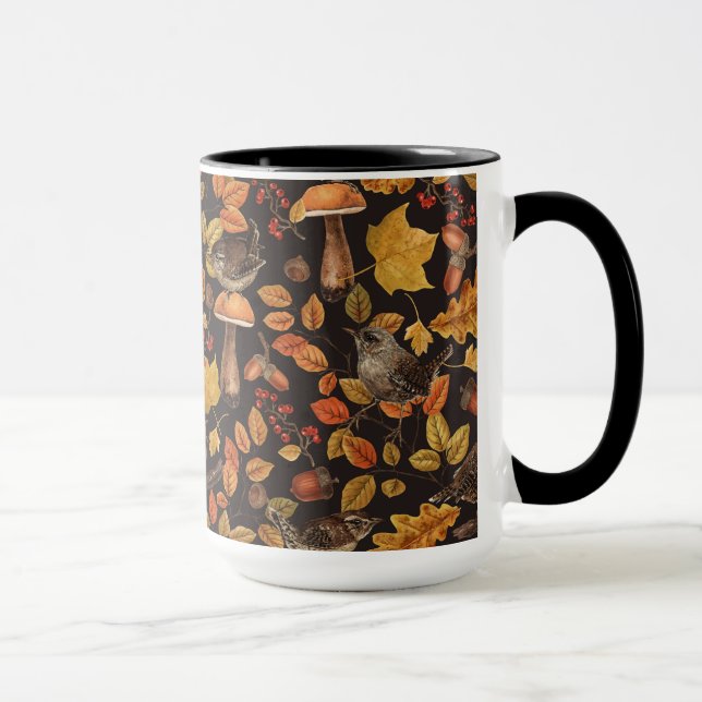 Mug Feuilles d'automne, baies, champignons et fleurs (Droite)