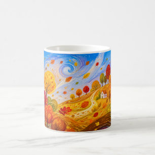 Mug Feuilles d'automne colorées tourbillonnant dans le