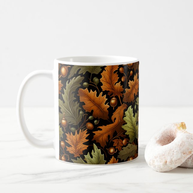 Mug Feuilles d'automne de la pâte à café (Avec donut)