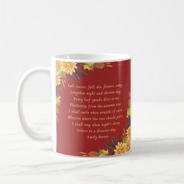Mug Feuilles d'automne d'Emily Bronte (Gauche)