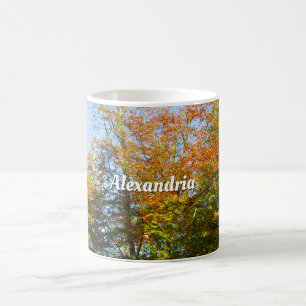 Mug Feuilles d'automne et Ciel bleu - Personnalisé