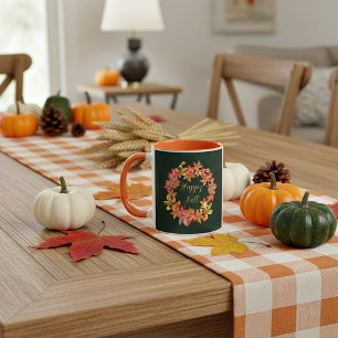 Mug Feuilles d'automne et coccinelles avec texte perso