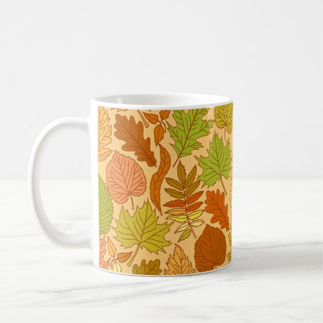 Mug Feuilles d'automne : impression en tissu transpare (Gauche)