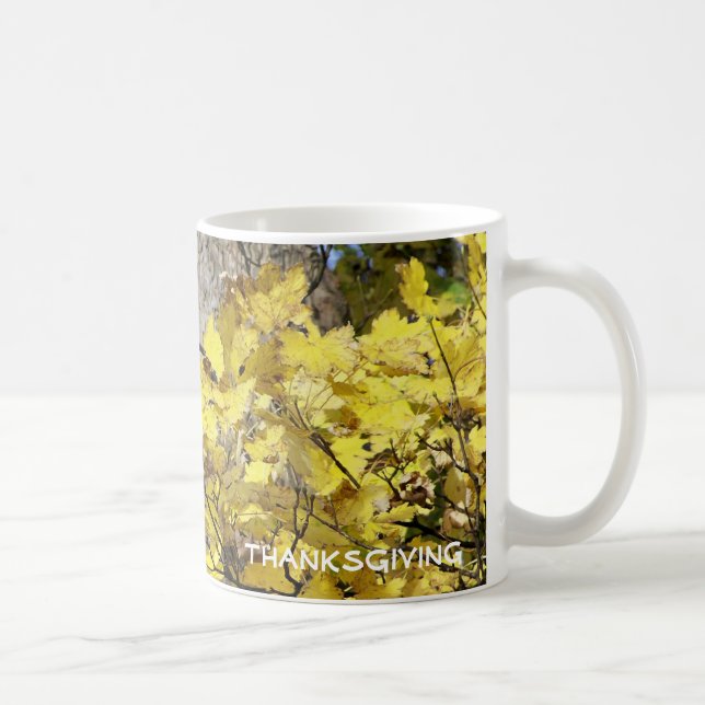 MUG FEUILLES D'AUTOMNE JAUNE (Droite)