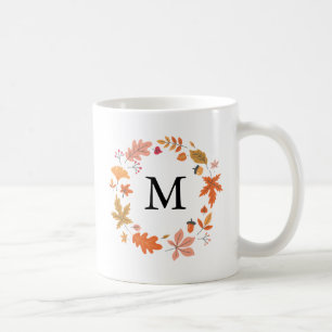Mug Feuilles d'automne personnalisées Monogrammes