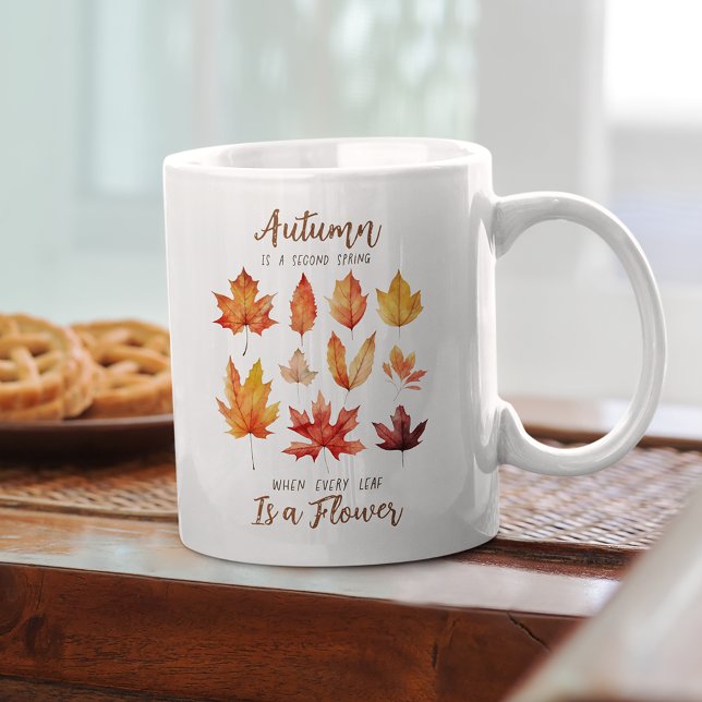 Mug Feuilles d'automne sont Fleurs Citation Cuisine (Créateur téléchargé)