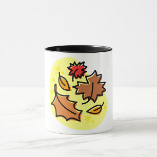 Mug Feuilles d'automne Tombe Coloré Art de la feuille 