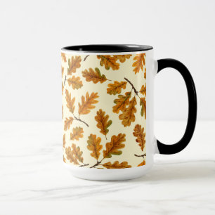 Mug Feuilles de chêne automnal sur blanc