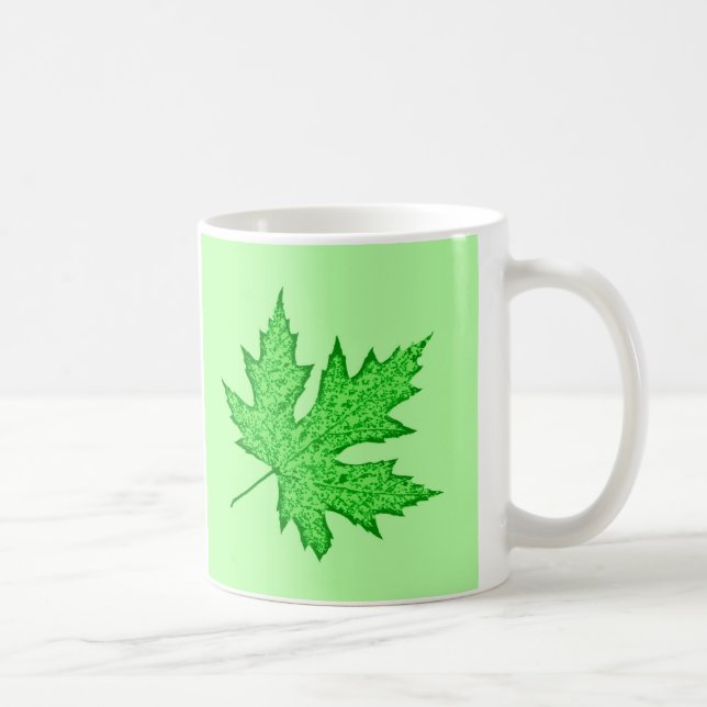 Mug Feuilles de chêne - nuances de vert (Droite)