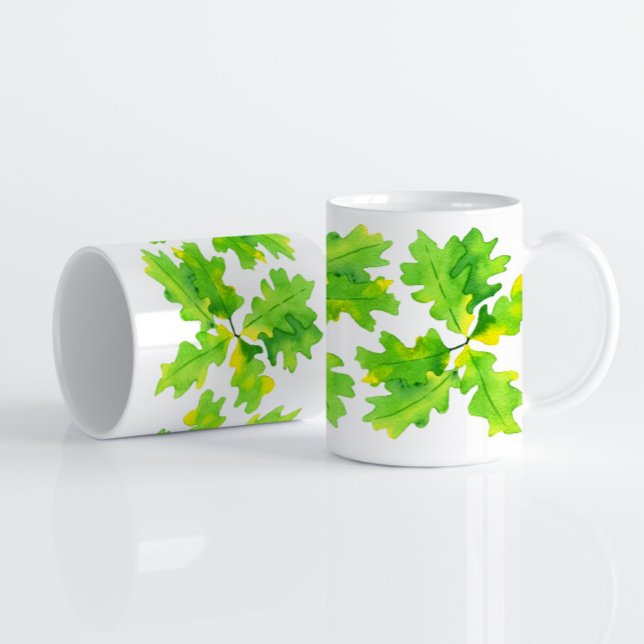 Mug Feuilles de chêne vert (Créateur téléchargé)