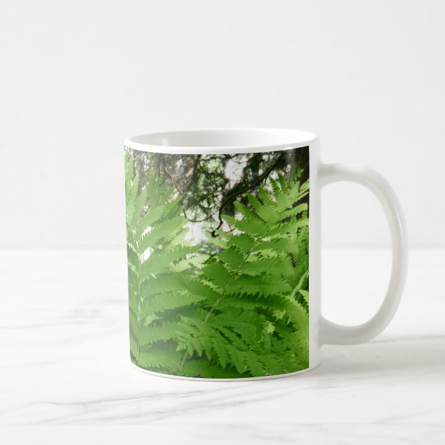 Mug Feuilles de fougère IV Vert Botanique de la nature (Droite)