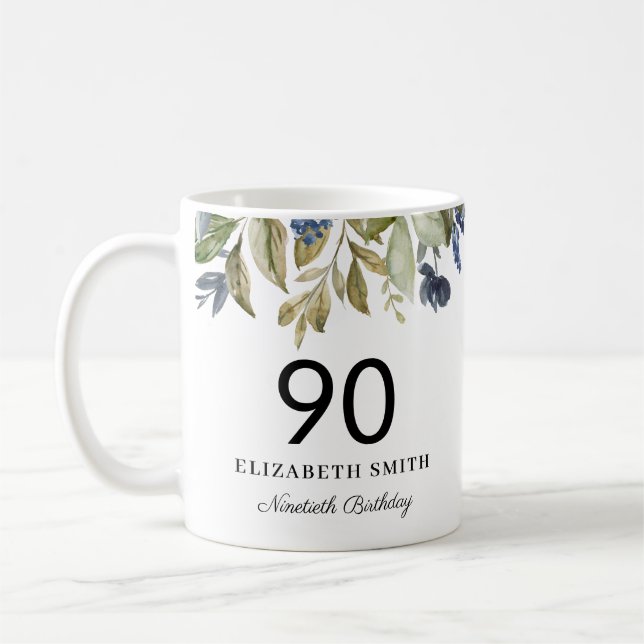Mug Feuilles de la marine de verdure personnalisées 90 (Gauche)