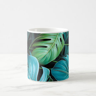 Mug Feuilles de Monstera Botanique Feuillage Tropical 
