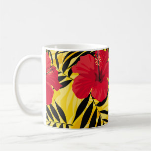 Mug Feuilles de palmiers à fleurs tropicales, motif vi