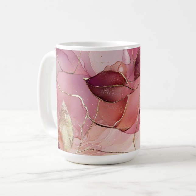 Mug Feuilles d'or rose (Devant gauche)