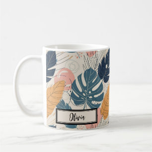 Mug Feuilles modernes Boho Tropical Abstrait