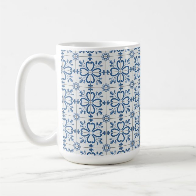 Mug Feuilles saints de Noël et pétales de fleurs (Gauche)