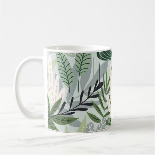 Mug Feuilles tropicaux : impression Vintage à main.