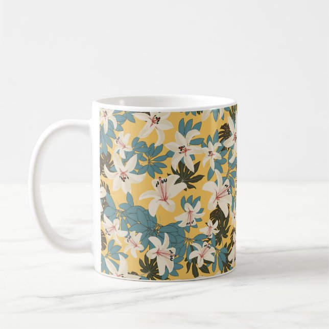 Mug Feuilles tropicaux lumineux Lily Motif (Gauche)