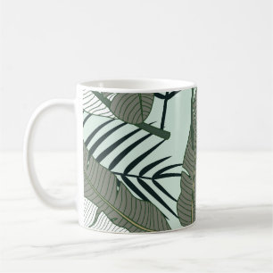 Mug Feuilles tropicaux : Motif naturel sans couture.