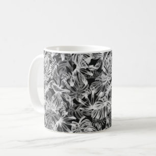 Mug Feuilles tropicaux noirs et blancs