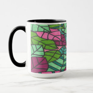 Mug Feuilles tropicaux verts et roses