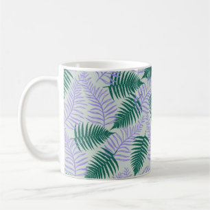 Mug Feuilles verts pourpre  rétro les années 70 Fleur 