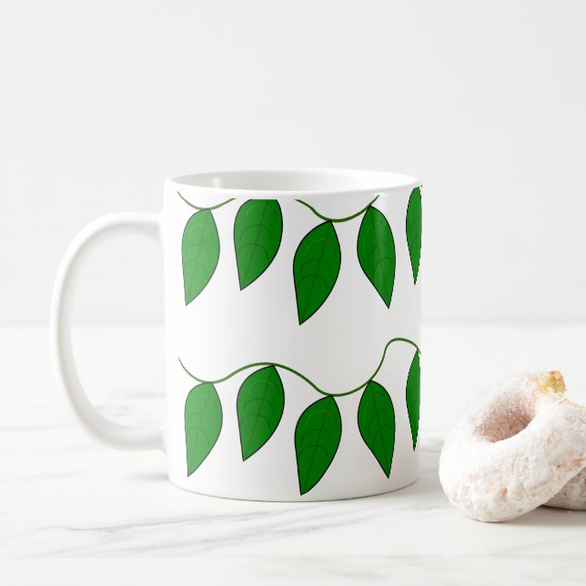 Mug Feuilles verts tropicaux (Avec donut)