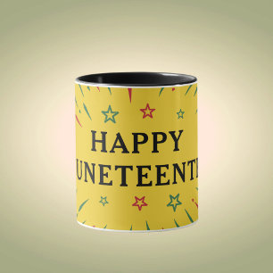 Mug Feux d'artifice Jour de l'indépendance noir Joyeux