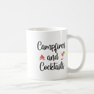 Mug Feux de camp de camping et queues Graphique drôle