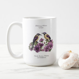 Mug Février Mois de naissance Fleur personnalisée Anni