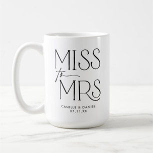 Mug Fiançailles de typographie moderne