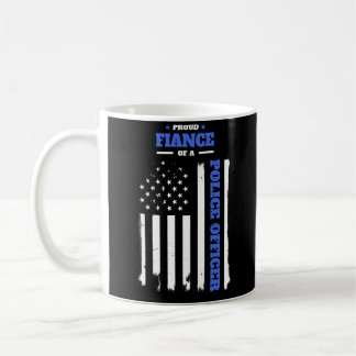 Mug Fiancé fier d'un drapeau affligé de policier