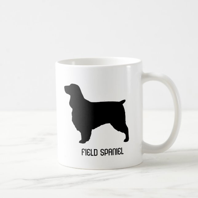 Mug Field Spaniel Chien race Silhouettes Personnalisé (Droite)